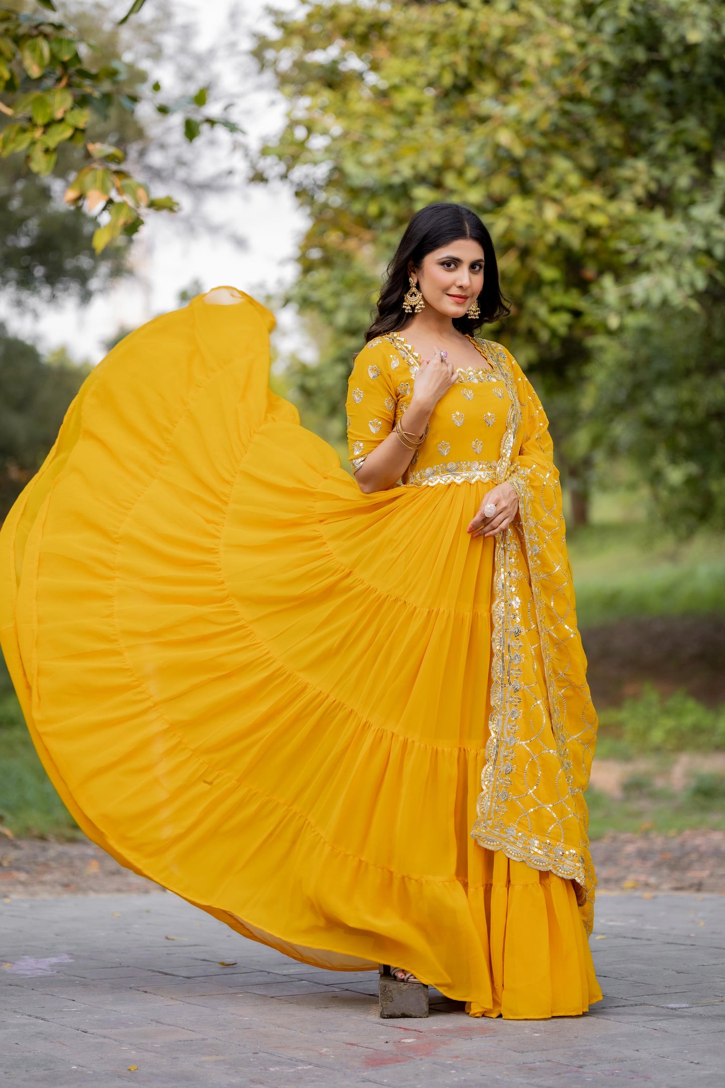 .Anarkali Faux Georgette Gown