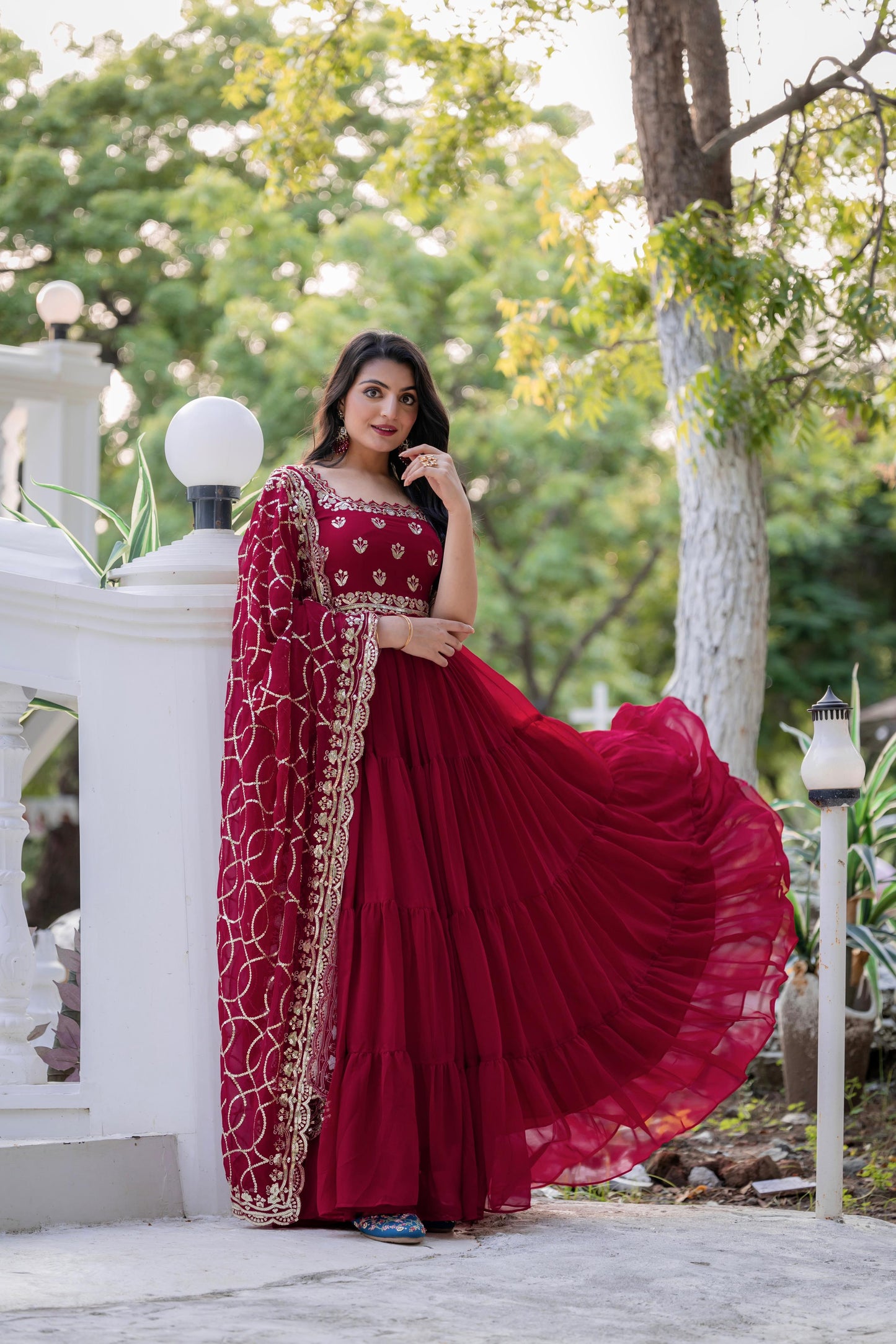 .Anarkali Faux Georgette Gown