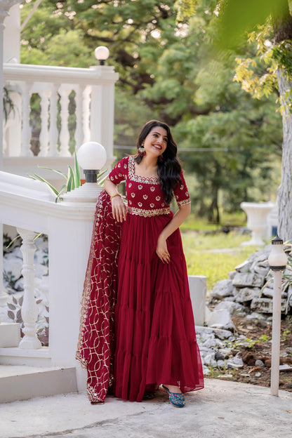 .Anarkali Faux Georgette Gown