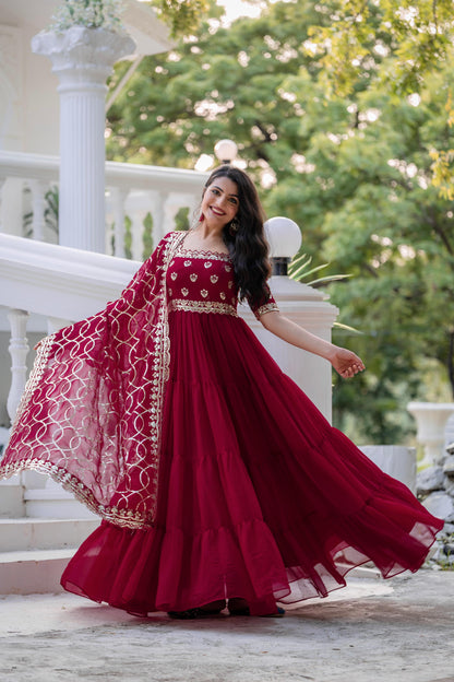 .Anarkali Faux Georgette Gown