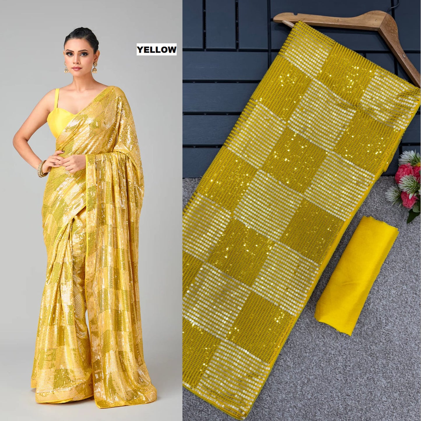 .Enticing Sequin Sarees - Moksha Fashions