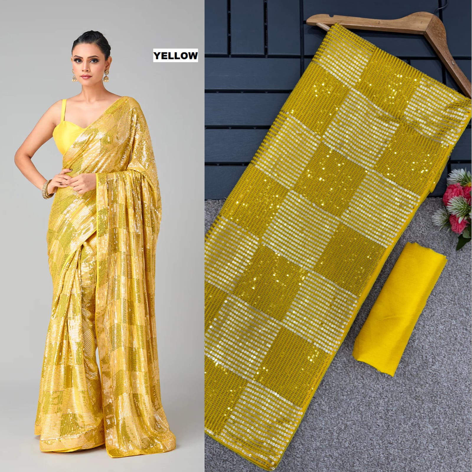 .Enticing Sequin Sarees - Moksha Fashions