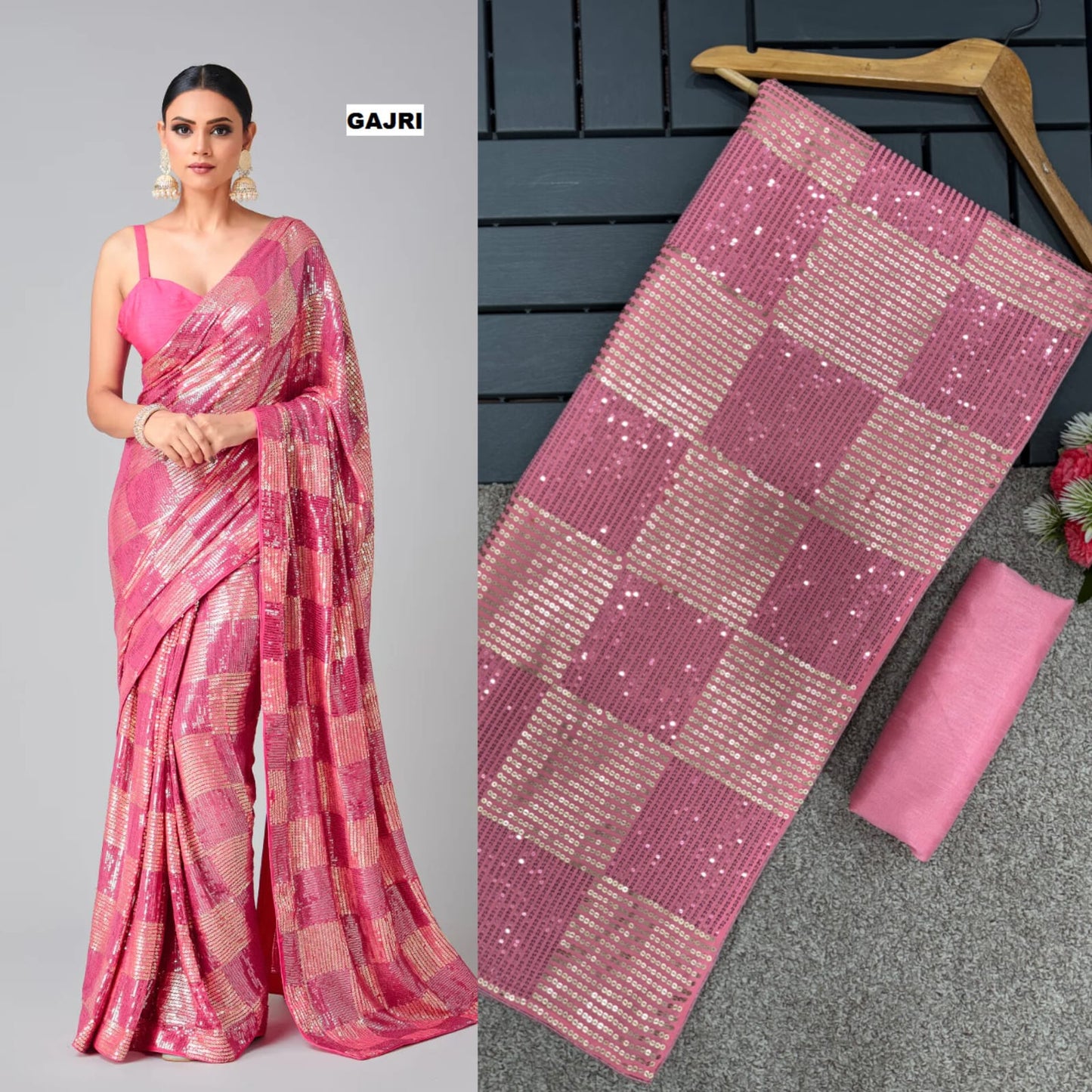 .Enticing Sequin Sarees - Moksha Fashions