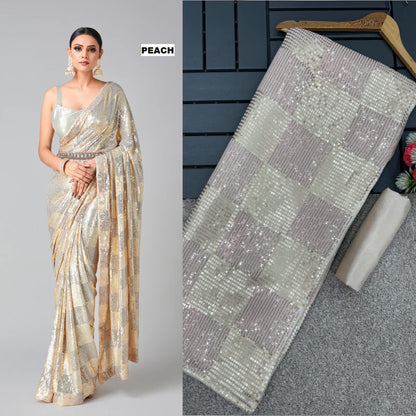 .Enticing Sequin Sarees - Moksha Fashions