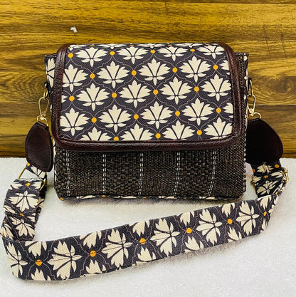 Jute Flap Sling Purse - Moksha Fashions