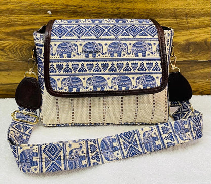 Jute Flap Sling Purse - Moksha Fashions