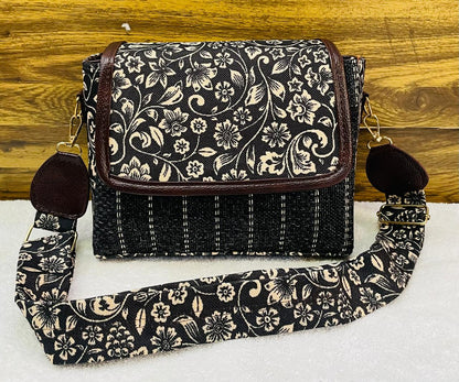 Jute Flap Sling Purse - Moksha Fashions