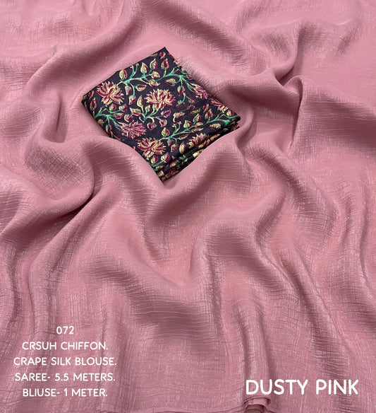 Captivating Crush Chiffon Saree Moksha Fashions