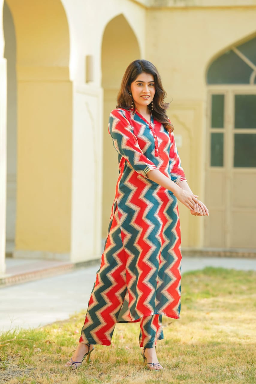 Attire That Will Make Heads Turn - Zigzag Multi Color Suit