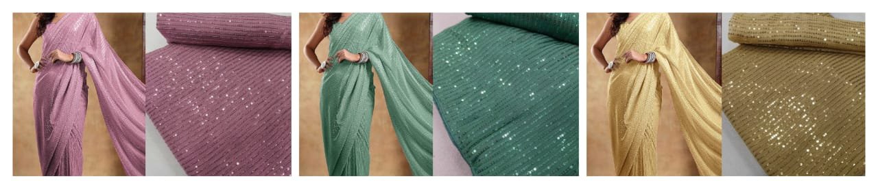 Blockbuster Bollywood 3MM Sequins Design Saree Showcase a Modern and Vibrant Design