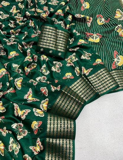 Finest Dola Silk Saree Luxurious Jacquard Border And A Fancy Blouse