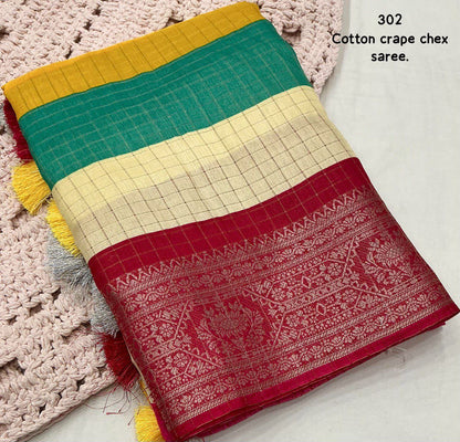 .Cotton Multicolored Saree