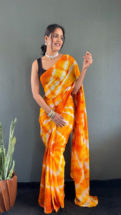 .1 Minute Saree/Georgette Laharia Saree