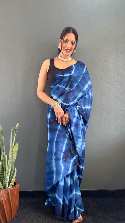 .1 Minute Saree/Georgette Laharia Saree