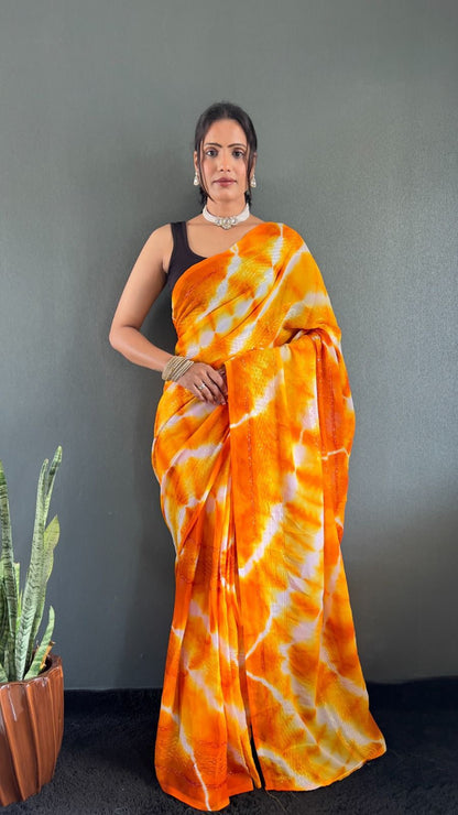 .1 Minute Saree/Georgette Laharia Saree