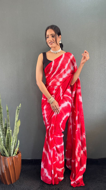 .1 Minute Saree/Georgette Laharia Saree