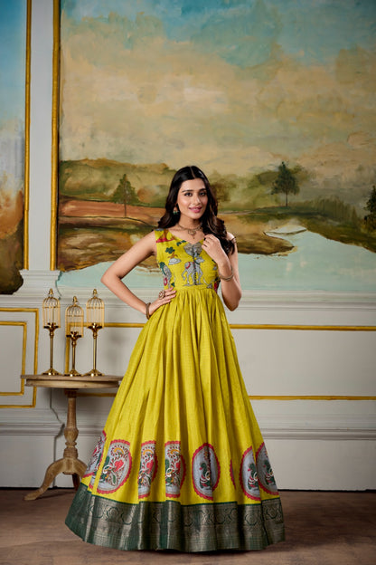 .Silk Gown - Moksha Fashions