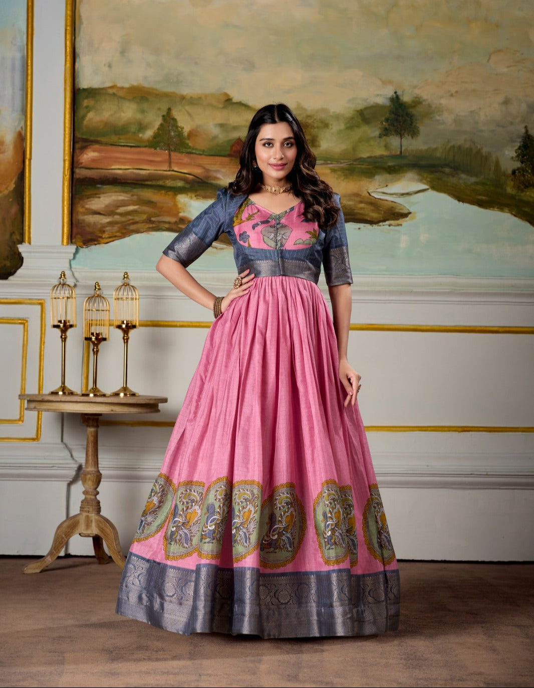 .Silk Gown - Moksha Fashions