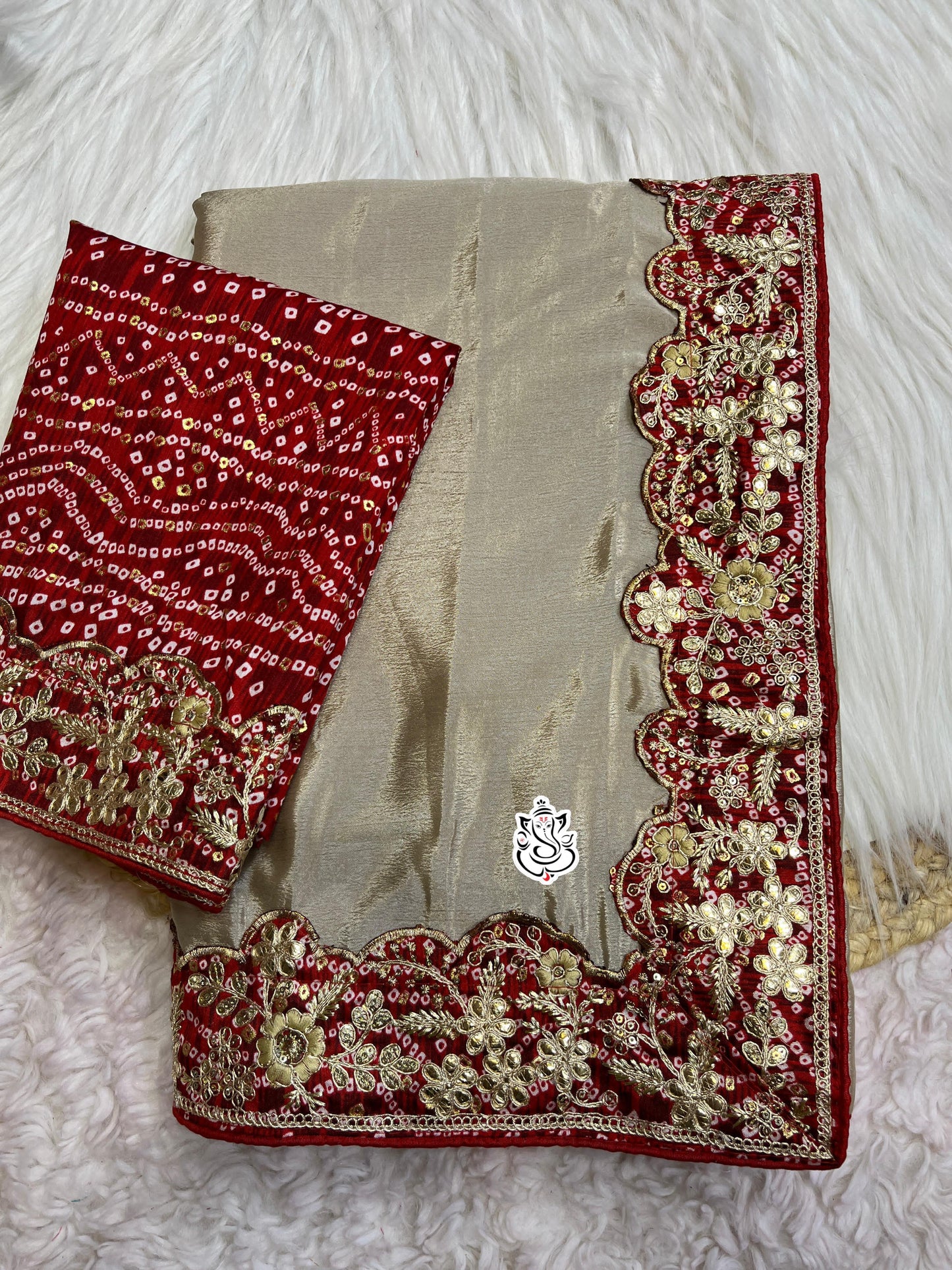 .Chinon Silk Saree
