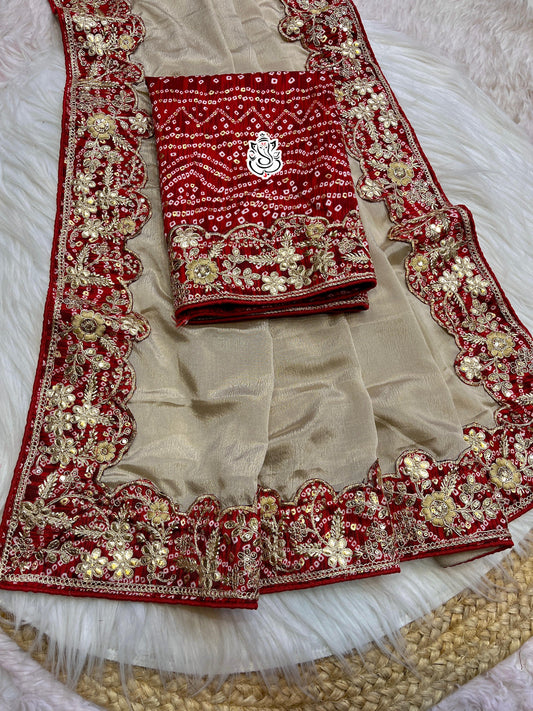 .Chinon Silk Saree