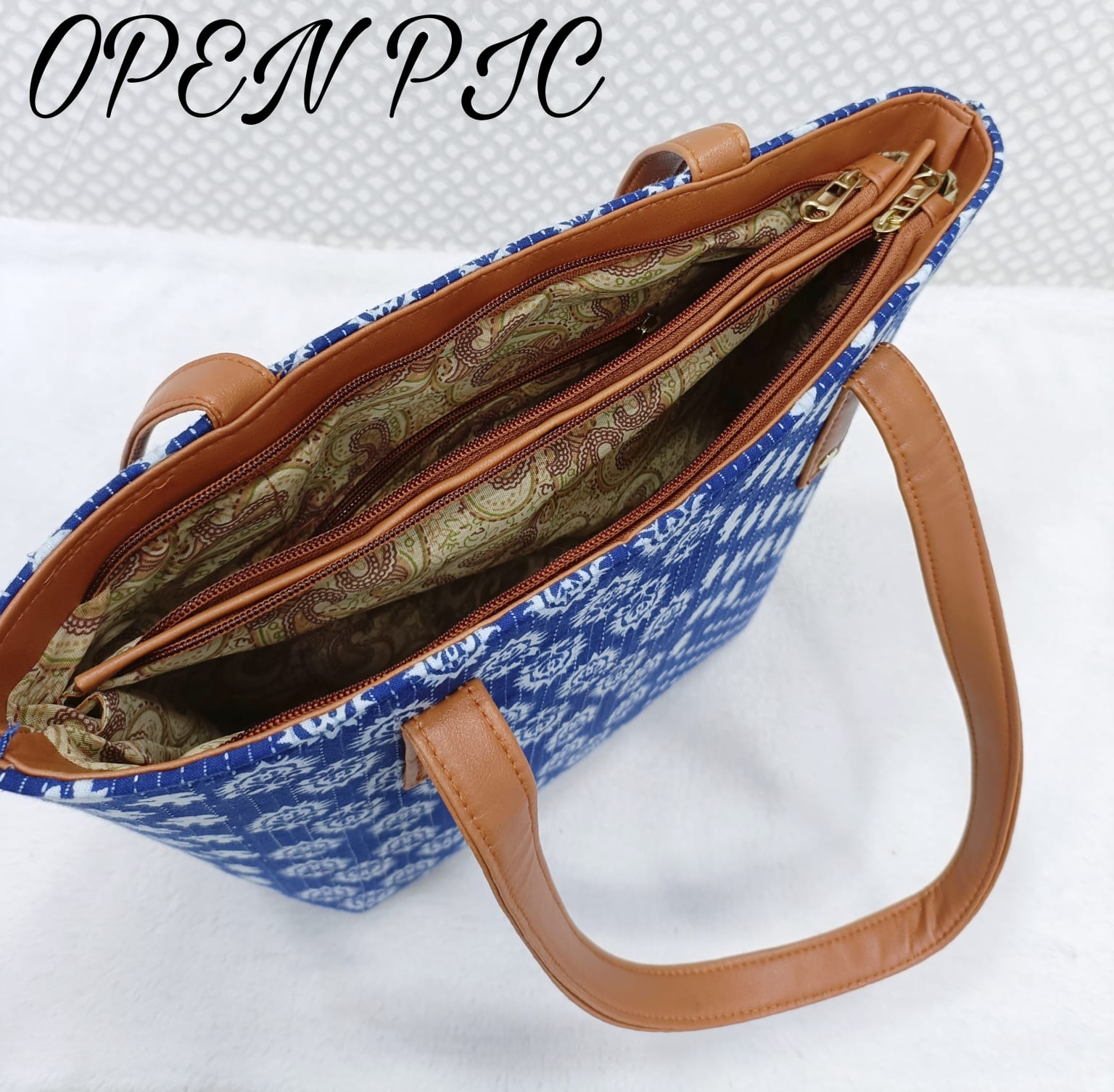 5 Piece Ikkat Bag - Moksha Fashions