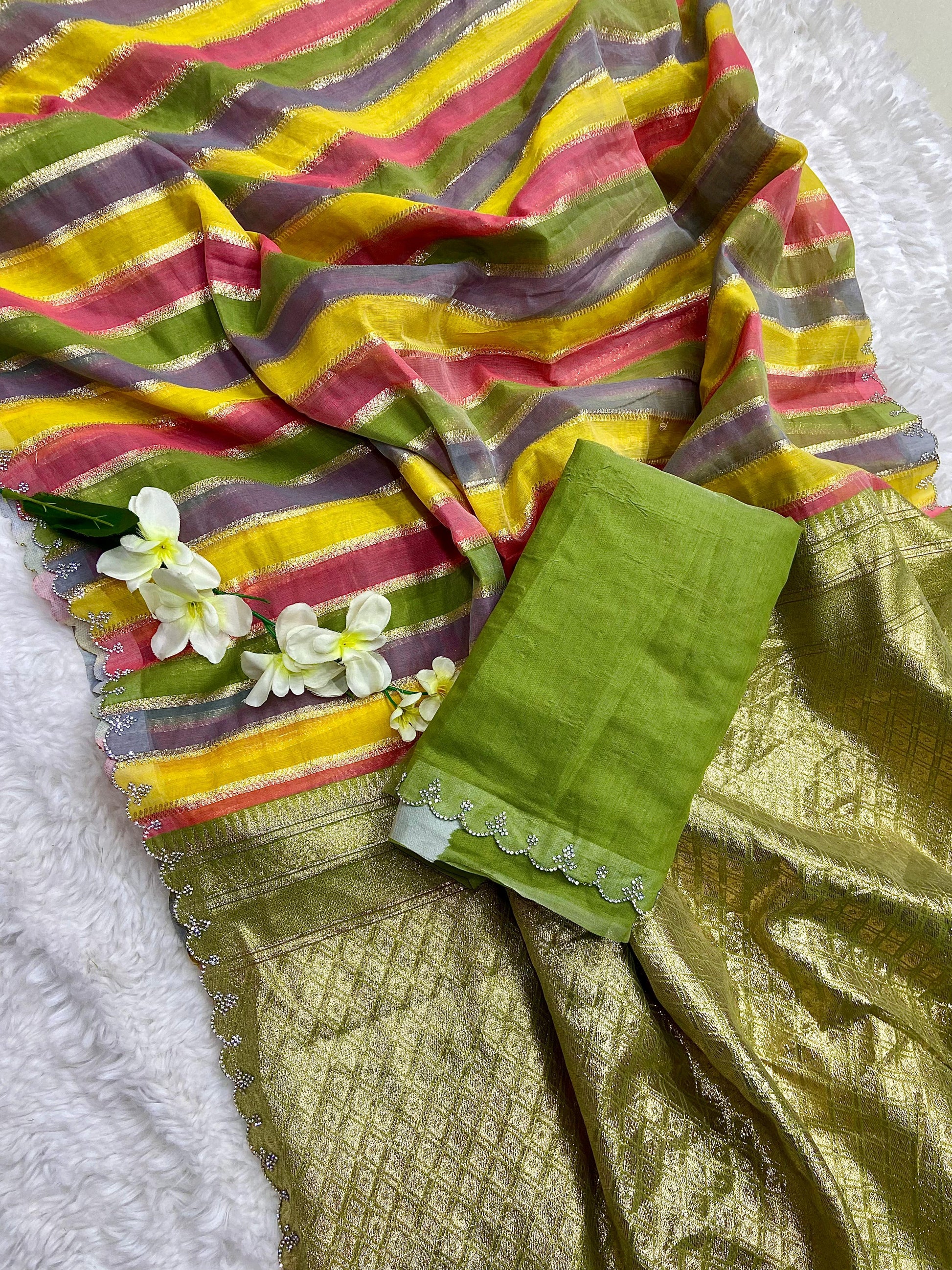 Women’s Multicolor Saree – Colorful, Elegant Saree for Special Events & Parties - Moksha Fashions