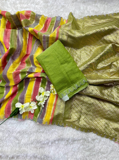 Women’s Multicolor Saree – Colorful, Elegant Saree for Special Events & Parties - Moksha Fashions