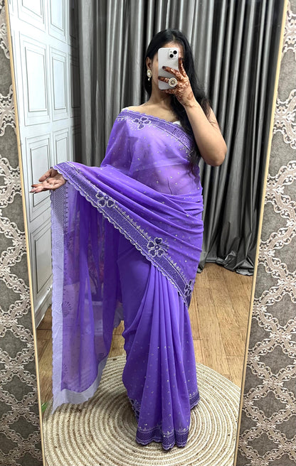Diamond-cut Saree