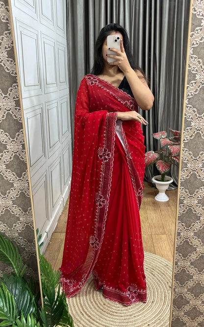 Diamond-cut Saree