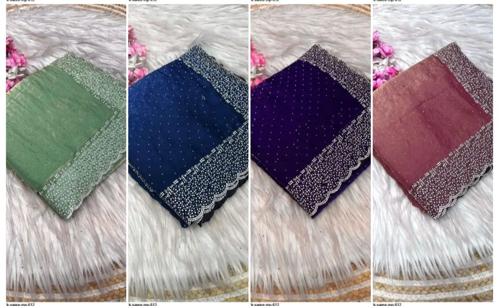 Jharkhan Work Fendy chiffon Saree