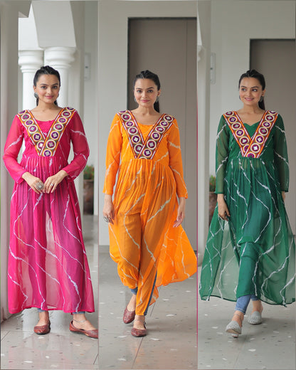 Navratri collections-2025- Leheriya Patch Work