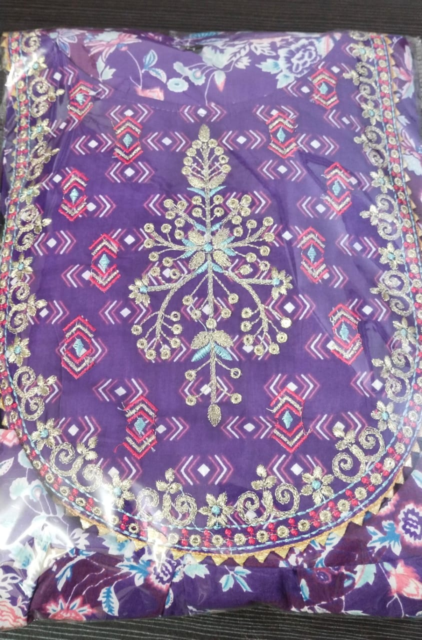 Hand Block Print Long Slit Kurta Pant Set