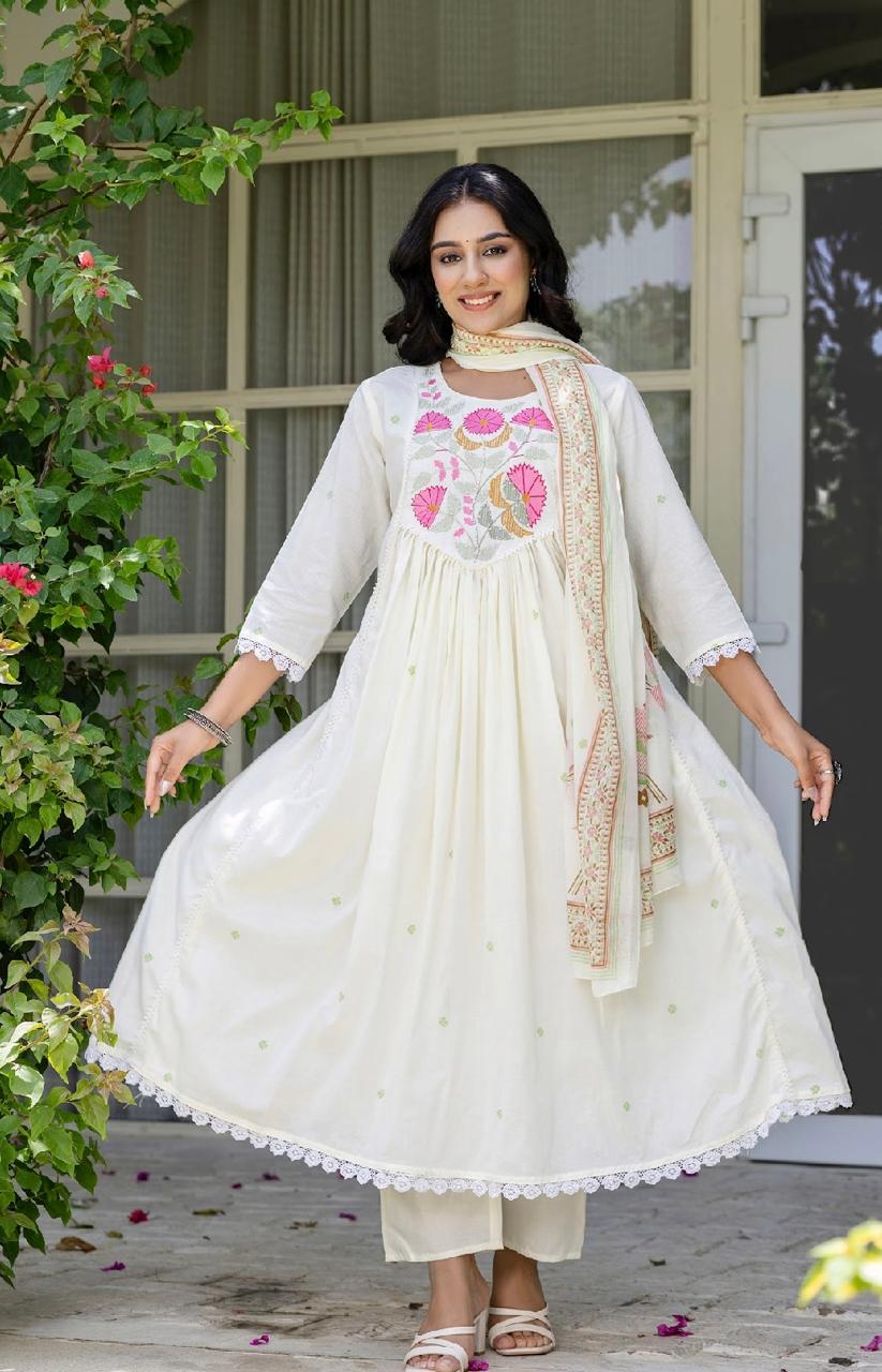 Three-piece Cotton Anarkali Set