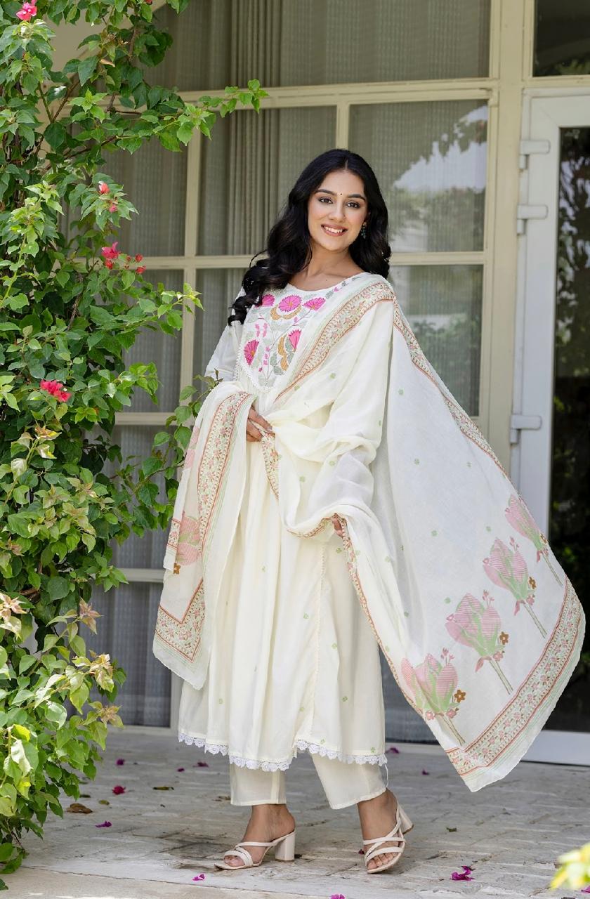 Three-piece Cotton Anarkali Set