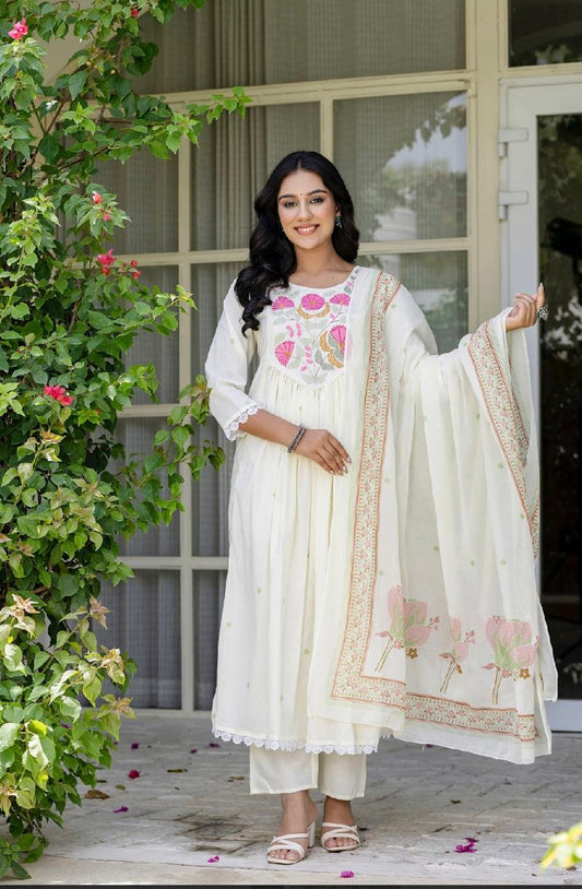 Three-piece Cotton Anarkali Set