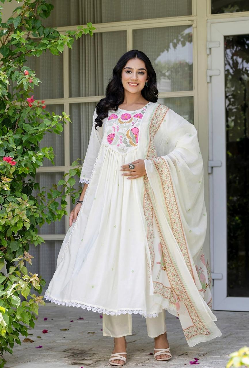 Three-piece Cotton Anarkali Set