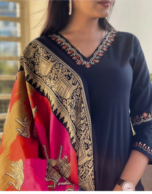 Cotton Embroidery Suit