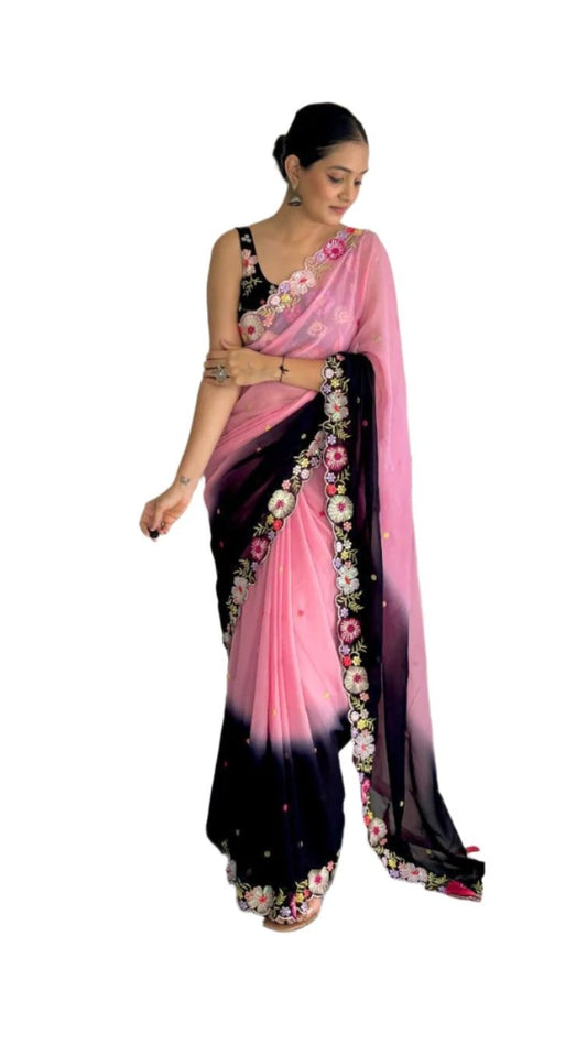 Multi Color Sequences Sarees Moksha Fashions