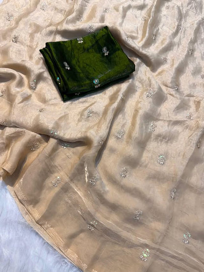 Fendy Satin Dual Shade Saree