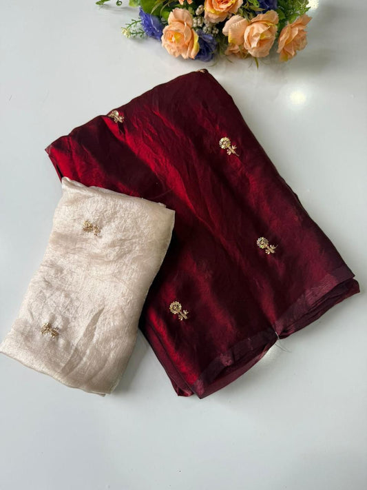 Fendy Satin Dual Shade Saree