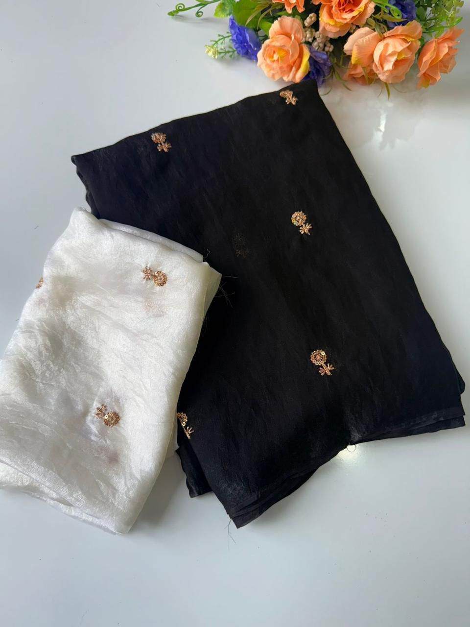 Fendy Satin Dual Shade Saree