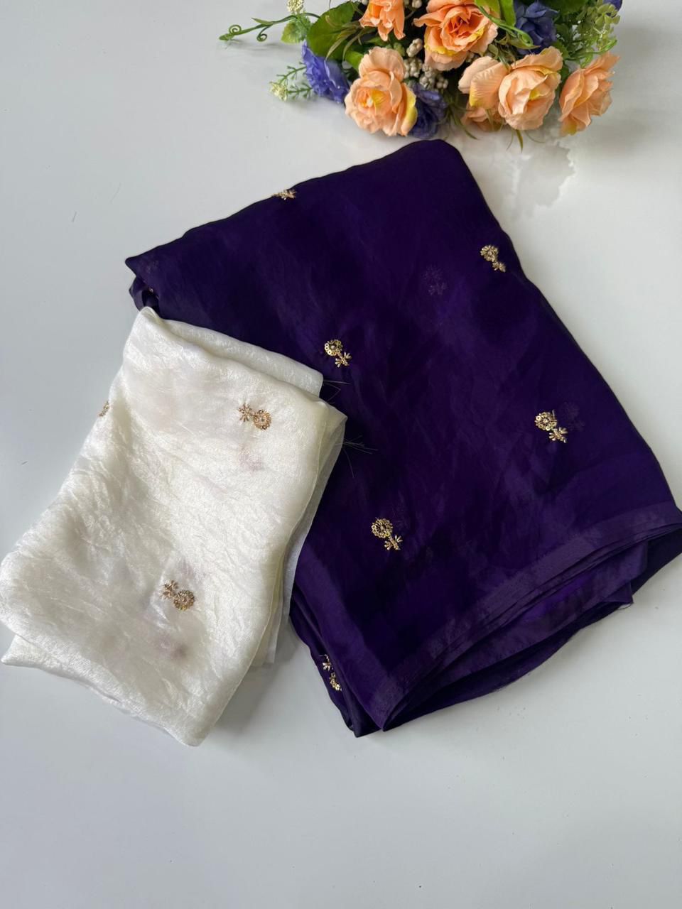 Fendy Satin Dual Shade Saree