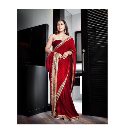 Beautiful Velvet Saree Collection