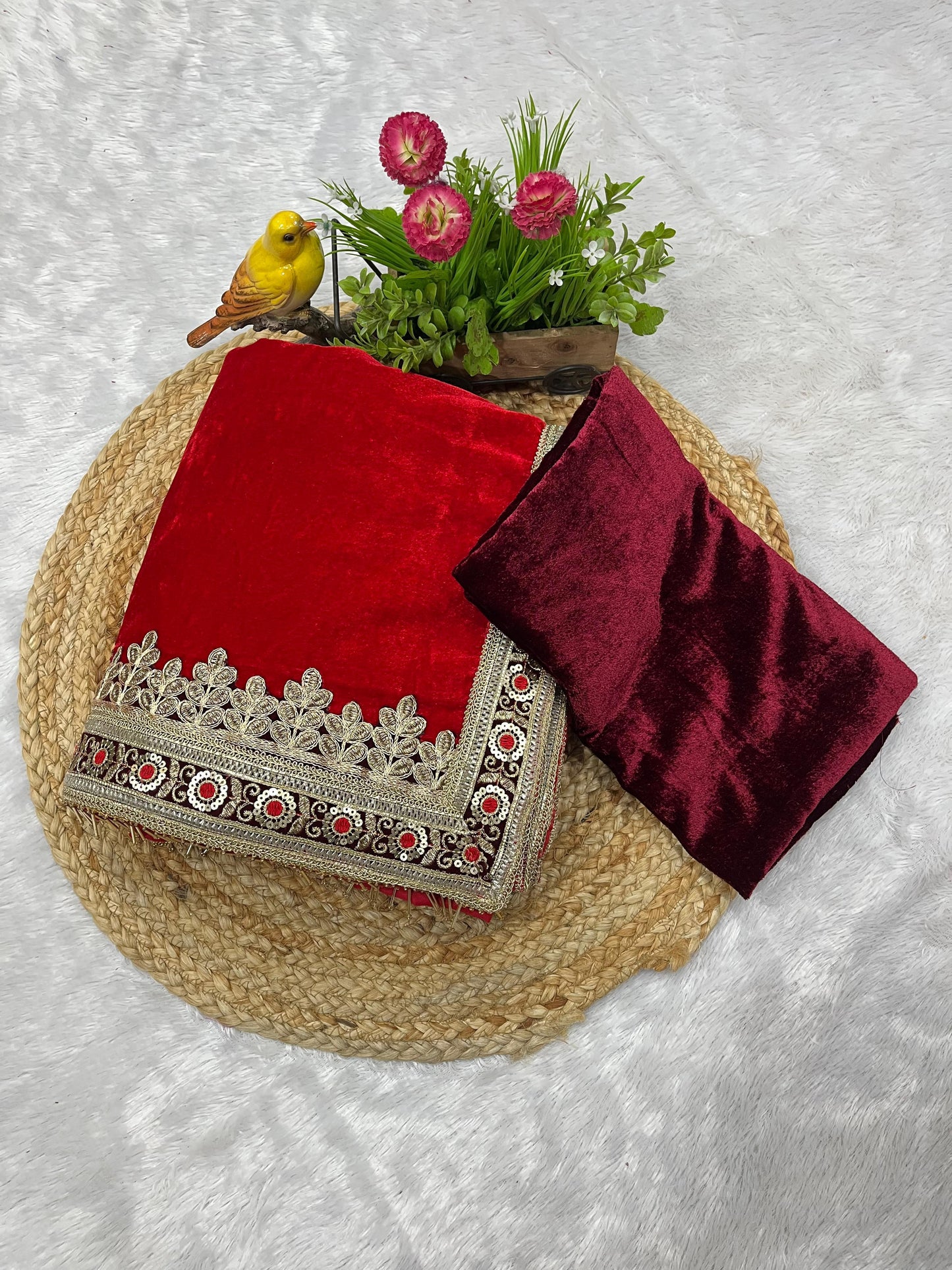 Beautiful Velvet Saree Collection