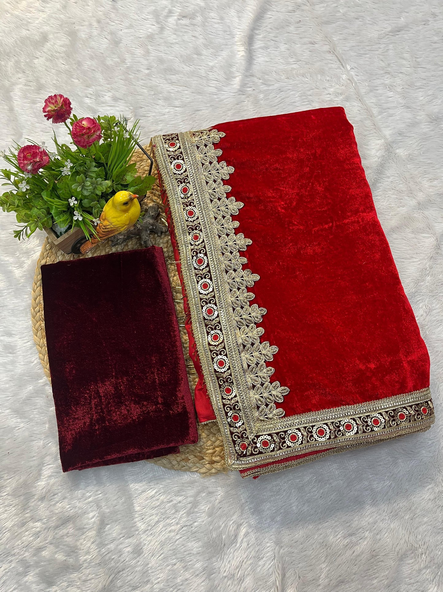 Beautiful Velvet Saree Collection