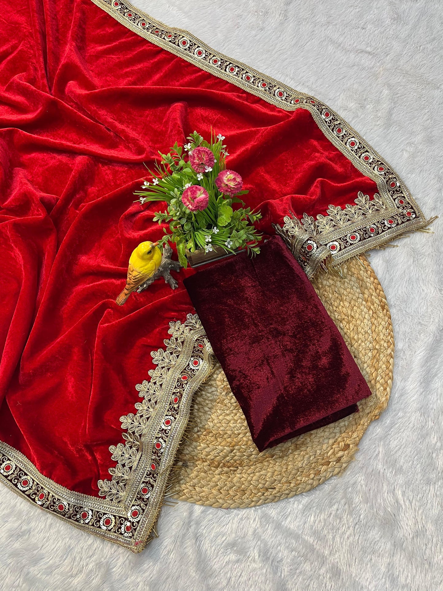 Beautiful Velvet Saree Collection