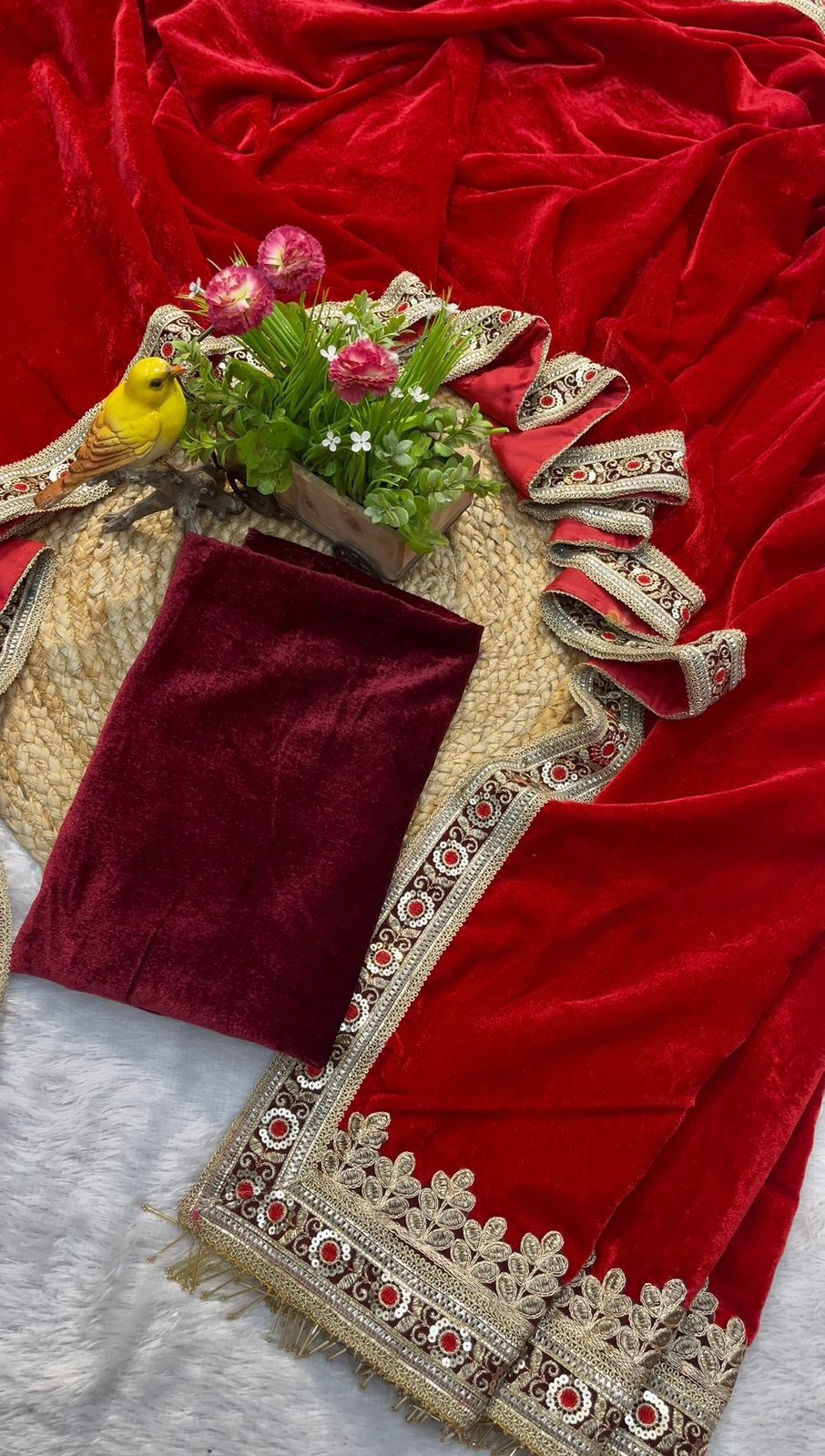 Beautiful Velvet Saree Collection