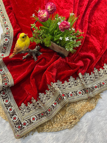 Beautiful Velvet Saree Collection