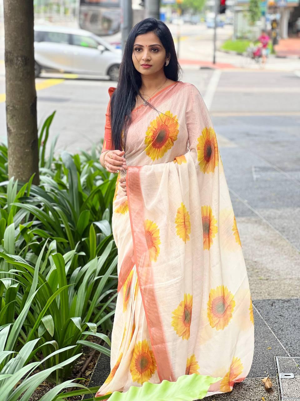 Premium Linen Saree