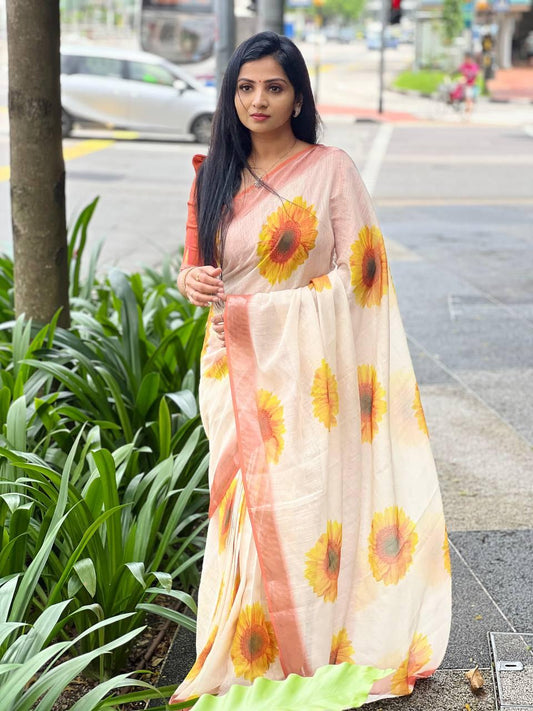 Premium Linen Saree